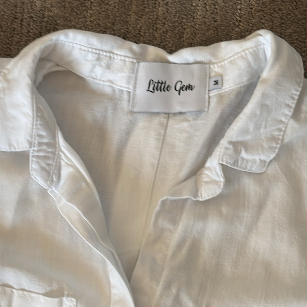 Little Gem White Button-Up Shirt - Picture 4 of 6